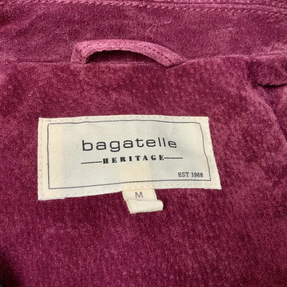 New Bagatelle Leather  Suede Moto Jacket Maroon Sz M - Picture 4 of 16